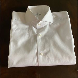 Emanuel Berg slim fit white cotton men's shirt xs